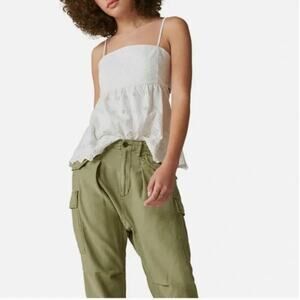 Lucky Brand NWT White Eyelet Cutout Tank Size XXL